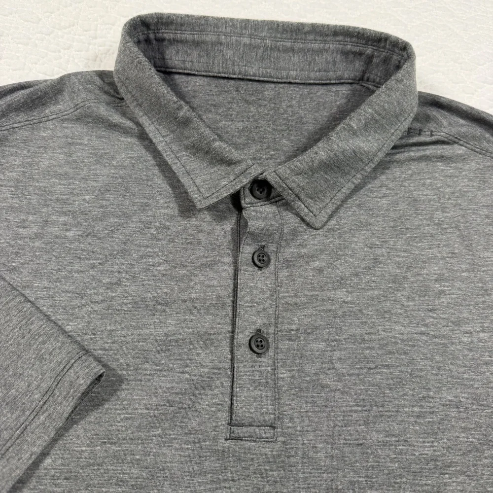 Lululemon Evolution Polo Mens Short Sleeve Shirt XL Heathered Gray GUC